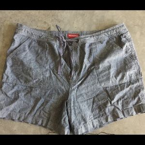 Chambray Drawstring Shorts