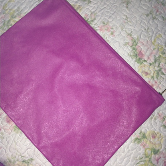 Hot Pink Leather American Apparel Carry-All Pouch