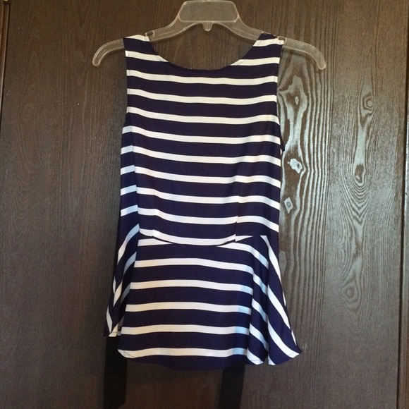 Nautical blue and white striped top