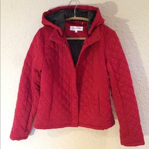 Calvin Klein puffer jacket RED with hoodie
