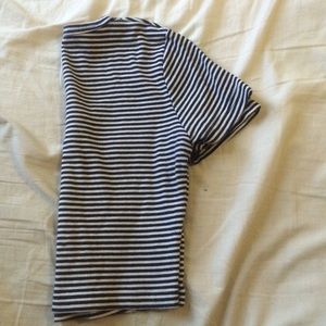 Navy and White Striped Cropped Top