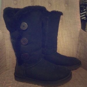 Black Uggs with buttons