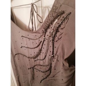 100% silk dress with gorgeous beaded detail