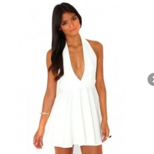 Halter top plunge dress