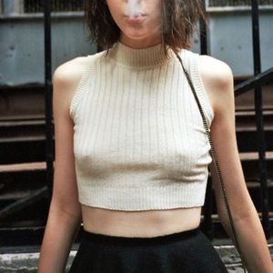 Get This Look: Cropped High Neck Sweater