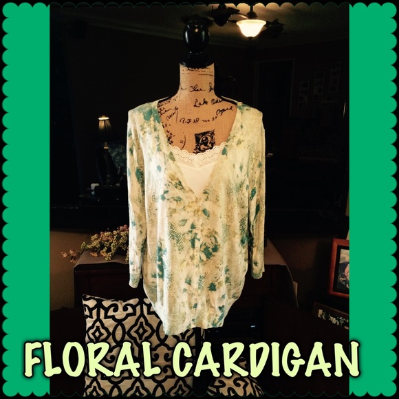 GREEN FLORAL CARDIGAN
