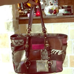 100% authentic patched coach purse