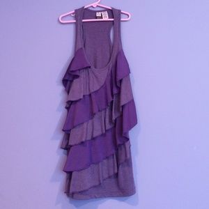 Purple ruffle tank-top