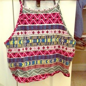 Tribal print halter top