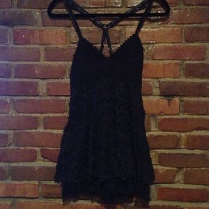 Free People lacy top with beaded straps