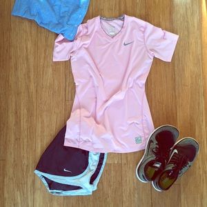 Nike Pro Fitted Pink Short-Sleeve