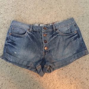 Four Button Denim Shorts