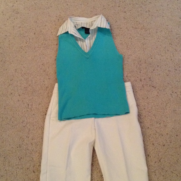"The Limited" vest/shirt & "Madison" White pants