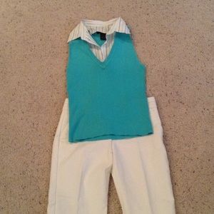 "The Limited" vest/shirt & "Madison" White pants
