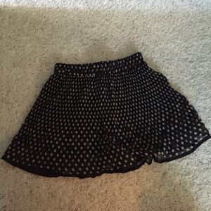 Black and Tan polka dot skirt