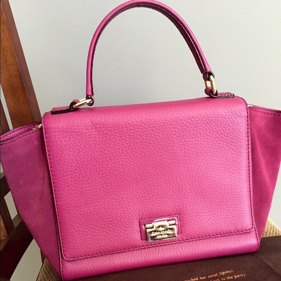 Kate Spade Trapeze Leather/Suede Satchel