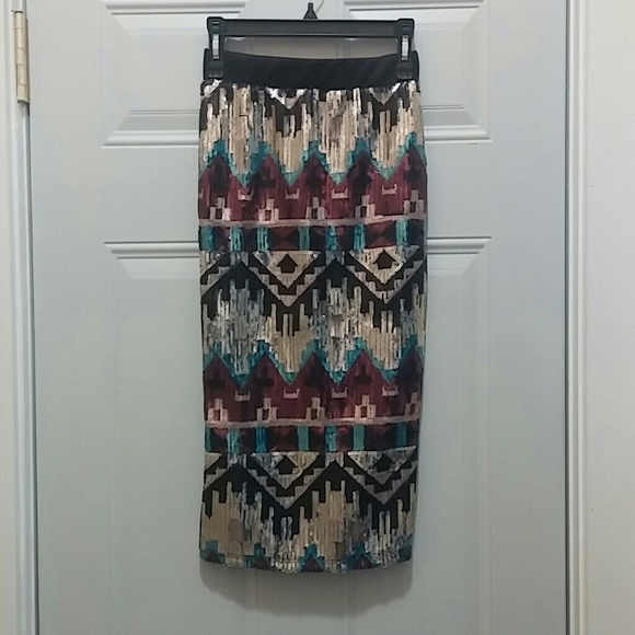 Aztec sequince skirt design.
