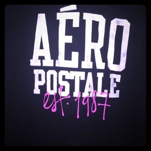 Aeropostale Black and Pink Hoodie