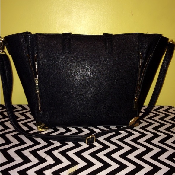 Black Faux leather tote bag