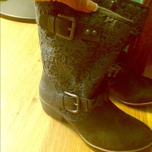 Gray boots
