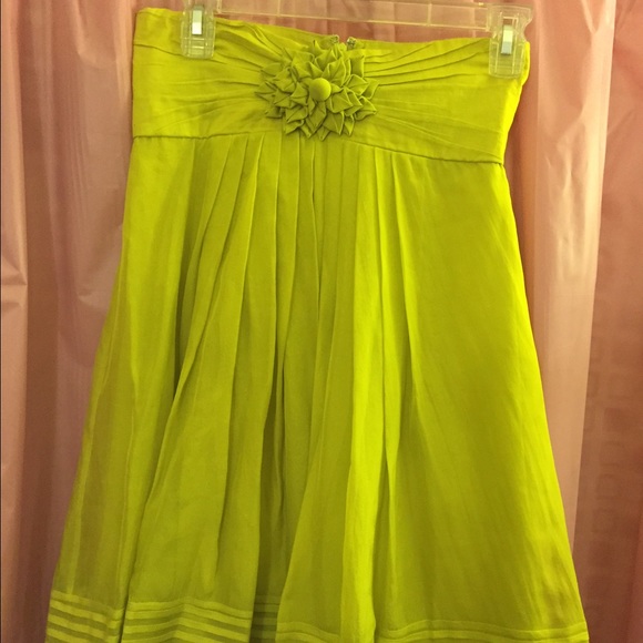 Catherine Malandrino Lime Green Midi Skirt