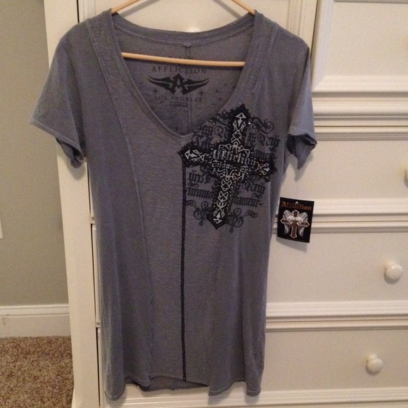 Affliction tee!! Long, could be worn with leggings