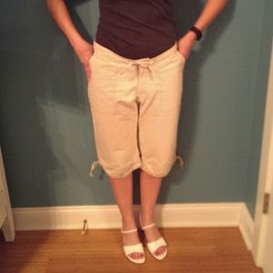 *SALE* prAna capris in light khaki (linen color)