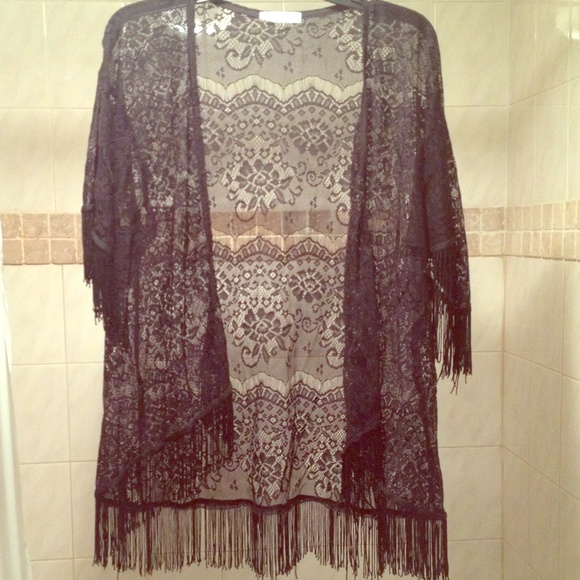 NWOT Lush Festival Boho Lace Kimono sz S/M