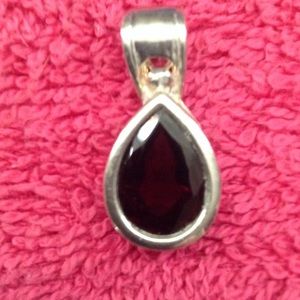 Sterling Silver Garnet Pendant