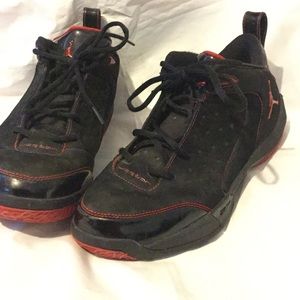 Black and red Jordans