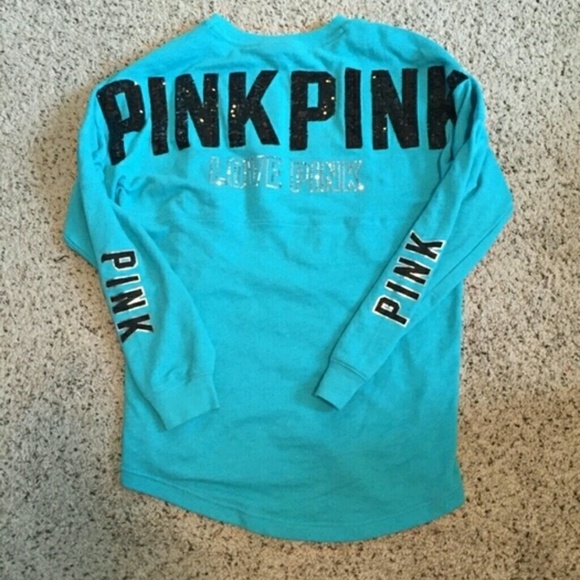 HTF Victorias Secret Bling Varsity Crew