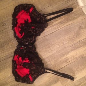 Red & black lace Victoria's Secret bra