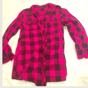 Black and pink plaid shirt