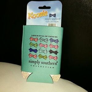 Simply Southern koozie teal bowties