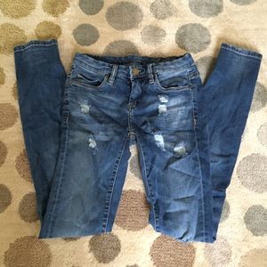 Distressed Denim Jeggings