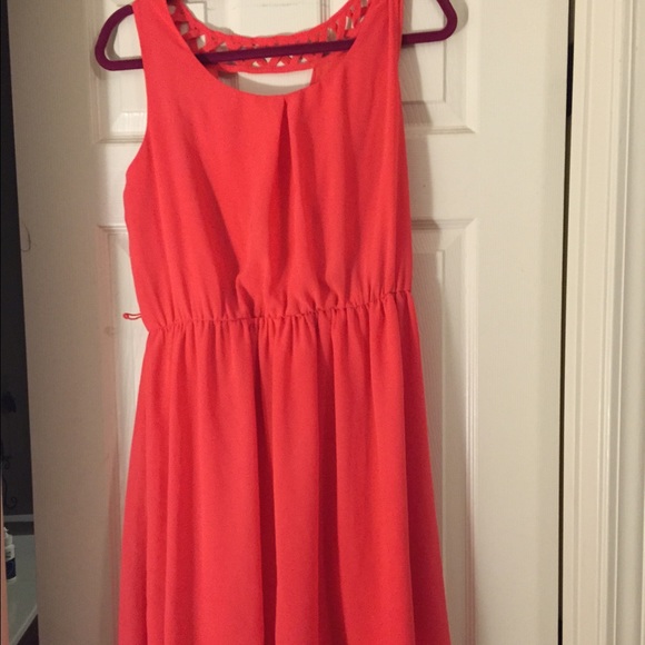 Orange hi-lo dress