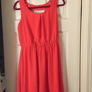 Orange hi-lo dress