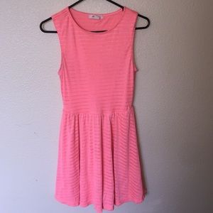 Highlighter pink skater dress