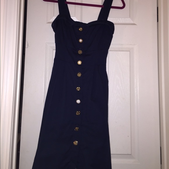 Navy blue nautical summer dress