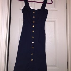 Navy blue nautical summer dress