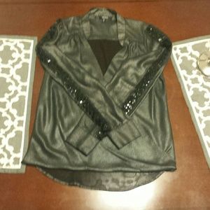 Xoxo black metallic like sequined blouse