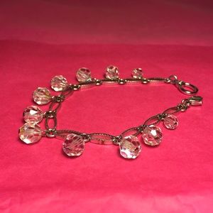 Swarovski Rhodium and crystal drop beads bracelet