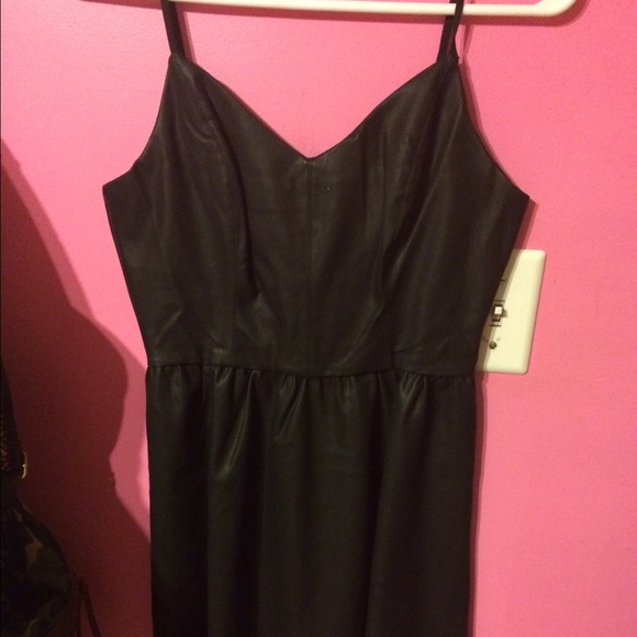 black leather dress