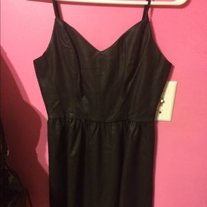black leather dress
