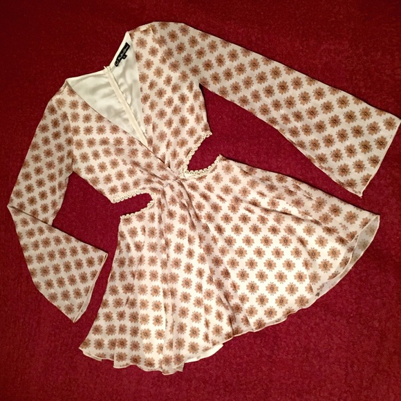 For Love and Lemons Side Cutout Chiffon Dress