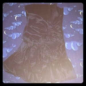 Sleeveless Black Dress w/ Roses & Flare on Bottom