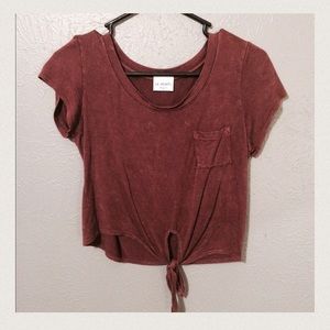 maroon crop top