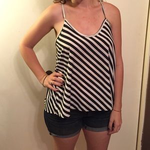 Flowy foreign exchange top with opening in back