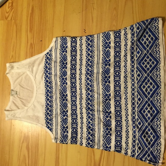 Jcrew blue and white embroidered shirt