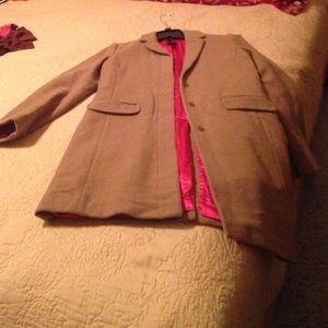 Gap Pink Lined Tan Trenchcoat